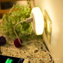 Home Travel USB cargador de pared adaptador con luz LED de percepción